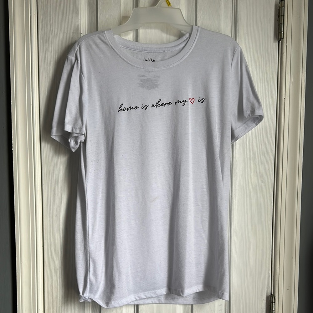 Revolution White Tee with Heart Detail